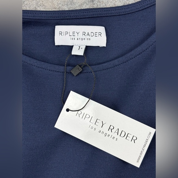 Ripley Rader | Ponte Knit Short Sleeve Top | Navy | Size XL (1+) - Picture 3 of 12